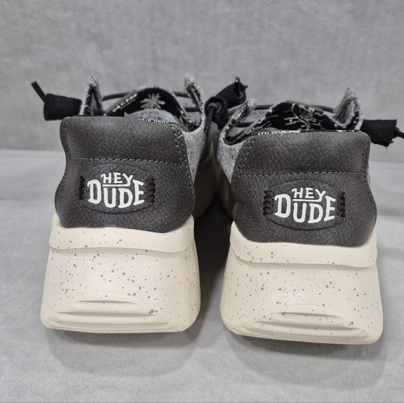 Hey Dude Wendy Peak Woven shoes women's 5 charcoal gray platform slip on loafer - Picture 5 of 12